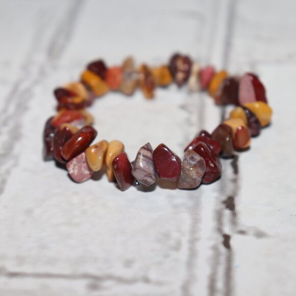 Beautiful mixed natural stone bracelet 7" nwot - Picture 3 of 5